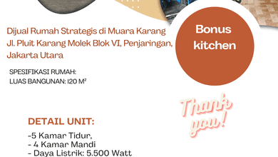 Rumah Strategis Muara Karang Lb 120m Penjaringan Jakarta Utaradijual Rumah Strategis Di Muara Karangjl. Pluit Karang Molek Blok Vi, Penjaringan, Jakarta Utara
